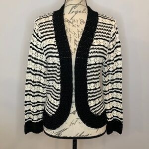 Talbots vintage 90’s hand knit crochet open cardigan sweater L